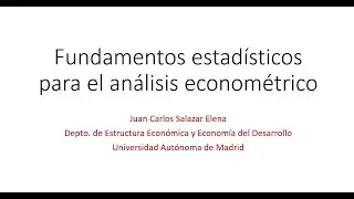 Fundamentos estadísticos de econometría
