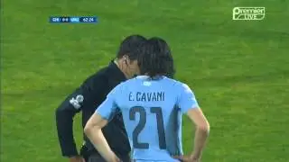 Edinson Cavani gets a red card after insulting referee   Chile vs Uruguay 25 06 2015