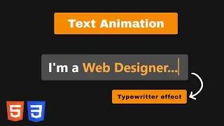 Typing Text Animation using HTML and CSS | Typewriter effect 2026