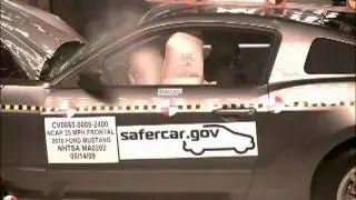2010 Ford Mustang Coupe NCAP Frontal Impact (New NHTSA Test).flv