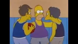 Simpsons YMCA basketball scene.