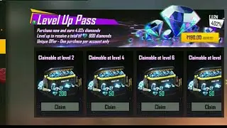 Free Fire new level up pass event , top up and get 800 diamonds