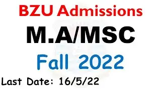 Bzu Admissions 2022 Fall - Ma Msc Admissions 2022 - Bzu Admisions Fall 2022 - Online Apply Bzu 2022