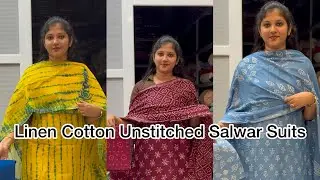 Linen Cotton Unstitched Salwar Suits@Eza_fabz 