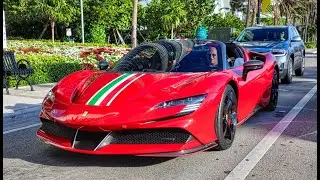 FERRARI SF90 - FASTEST PRODUCTION FERRARI EVER MADE - FUTURE OF SPEED ROLLING ON MIAMI STREETS