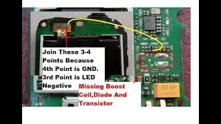 Nokia C2-00,C1-01 Display Light Solution Without IC (Transistor,Boost Coil And Diode)PART -2