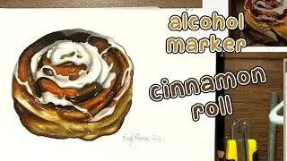 I drew a cinnamon roll! | Alcohol Marker Art