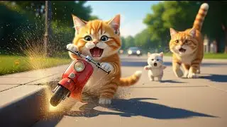 Kitten&rsquo;s Scooter Accident in the Storm 😱 Mama Cat&rsquo;s Rescue Will Melt Your Heart ❤️🐱