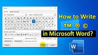 How to Write TM in Word | Registered Trademark Symbol | Trademark Symbol | Copyright symbol | ADINAF