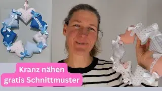 Kranz mit Herzen n&auml;hen, T&uuml;rkranz selber machen