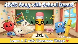 📚 ABCD Song with School Items I  Learn Alphabet A to Z with Classroom Things for Kids #kids #abcd