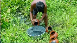 Little Village Boy Catch Fish With Clay Pot | New Fishing Technique  |