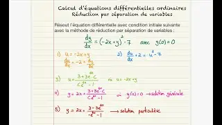 Résolution équation différentielle par réduction par séparation de variables