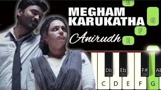 Megham Karukatha Song ❤ | Piano tutorial | Piano Notes | Piano Online #pianotimepass #dhanush