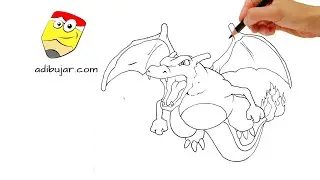 C&oacute;mo dibujar a Charizard (Pokemon) a l&aacute;piz f&aacute;cil paso a paso | How to draw Charizard