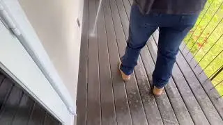 Soft washing a composite deck