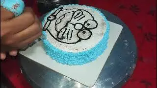 Doraemon theme cake decoration | simple Doraemon theme cake | Doraemon cake #cake #cakedecorating 