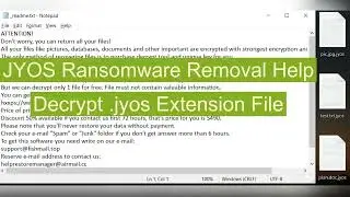 JYOS Ransomware Removal Help &ndash; Decrypt .jyos Extension File