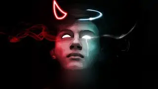 Devil vs Angel Neon Vector Art Photo Editing in Picsart || Devil vs Angel Photo Editing || #shorts