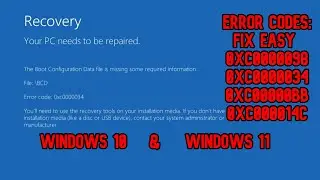 FIX | YOUR PC NEEDS TO BE REPAIRED & Rebuild BCD & Create System EFI Partition Automatic [EASY]
