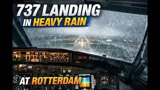 737 Landing in rain at Rotterdam &ndash; Realistic VR Flight