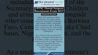 UPPSC Dental Surgeon Recruitment Exam 2023 | general studies practise question #8