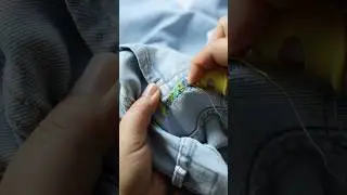 using a weave mend to repair denim #visiblemending