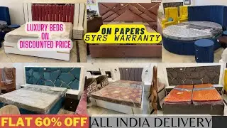 Premium & Luxury beds at discounted price -On Papers warranty upholstered bed, round bed, modern bed