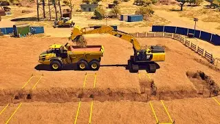 Solar Plant Construction #2 Excavate Canal (Timelapse) - Construction Simulator 2022 USA