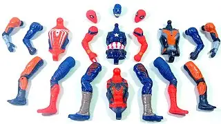 ASSEMBLE AVENGERS TOYS..CAPTAIN AMERICA vs SPIDERMAN MILES MORALES vs ANT MAN vs RED SPIDERMAN.. 
