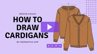How to draw a cardigan sweater flat sketch