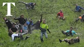 Daredevils chase cheese down steep hill in annual competition