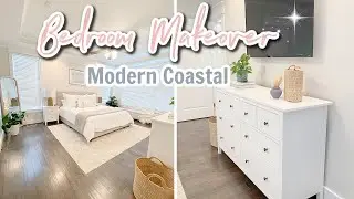 MODERN COASTAL BEDROOM MAKEOVER / EXTREME ROOM MAKEOVER TRANSFORMATION /  Bedroom Makeover Aesthetic