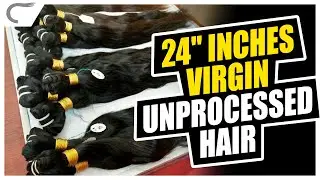 UNPROCESSED WEFT RAW  SOUTH INDIAN HUMAN HAIR EXTENSION INDIA 24&rdquo; INCHES