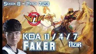 SKT T1 Faker AZIR vs TALIYAH Mid - Patch 7.23 KR Ranked