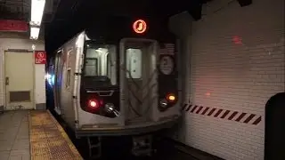 [HD] R160 J Train Wrong railing out of Essex Street