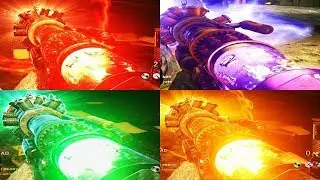 GAMEPLAY OF ALL 4 UPGRADED TESLA GUNS! (Call of Duty: WW2 Zombies)