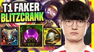 FAKER IS SO GOOD WITH BLITZCRANK! - T1 Faker Plays Blitzcrank Support vs Thresh! | Season 11