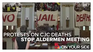 Demonstrators protesting deaths at City Justice Center interrupt St. Louis aldermen meeting