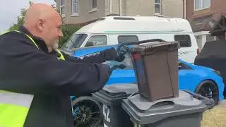 General Waste bin men emptying our food caddy in Bournemouth (01/06/2023)