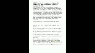 ASWB exam 4  Assessment practice Questions with Complete Solutions Latest 2025