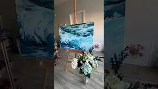 Process painting of the wave 🌊  #art #painting #wavepainting #oceanpainting #abstractsea #realistic