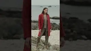 Emma Donegal Tweed Coat in Mulberry Red