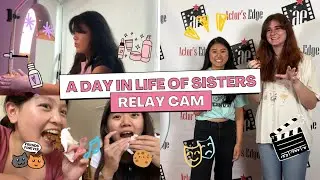 A DAY IN LIFE OF SISTERS (RELAY CAM) facials, acting showcase, baking disaster?! 🧖🏻&zwj;♀️🎬🍪😱