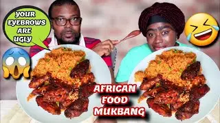 DOING MY EYE BROWS AS UGLY AS POSSIBLE TO SEE HOW MY HUSBAND REACTS+ JOLLOF RICEand CHICKEN WINGS
