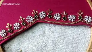 Normal Needle Work on Stitched Blouse | Hand Embroidery 