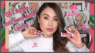 Образец и обзор полуматовой помады PUR X Barbie Iconic Lips