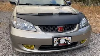 Installing Cobra hood bra on my 7th Gen Honda Civic EM2 