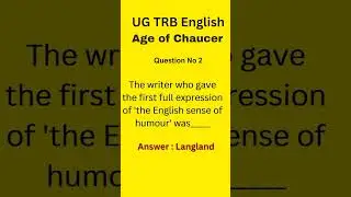 BT/ BRTE exam/ UG TRB English