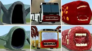 OLD AND NEW UPDATE: TRAIN EATER, SEA EATER, BUS EATER BUILDER VS ALL TREVOR HENDERSON BATTLE In GMOD